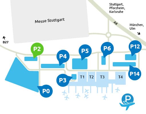 Parken Flughafen Stuttgart P2
