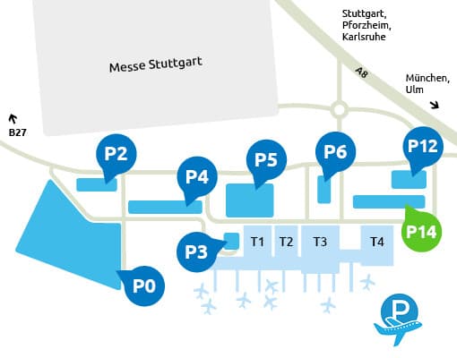 Parken Flughafen Stuttgart P14